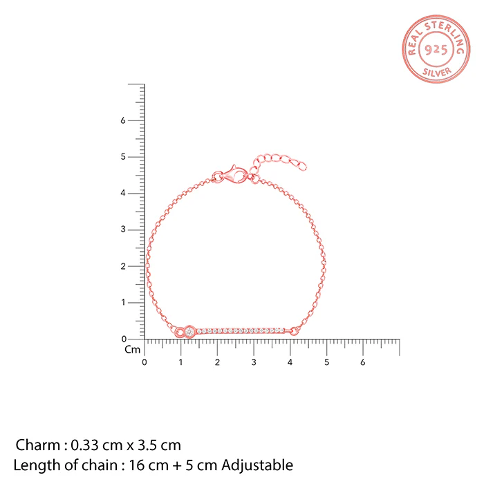 Rose Gold Zircon Minimal Bracelet - Image 4