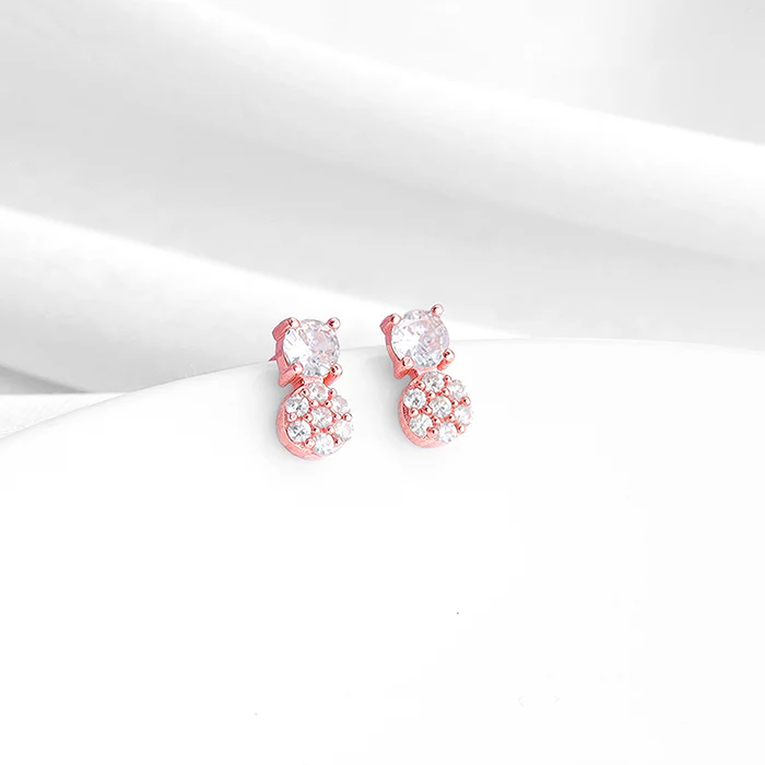 Rose Gold Zirconia Elegance Earrings - Image 2