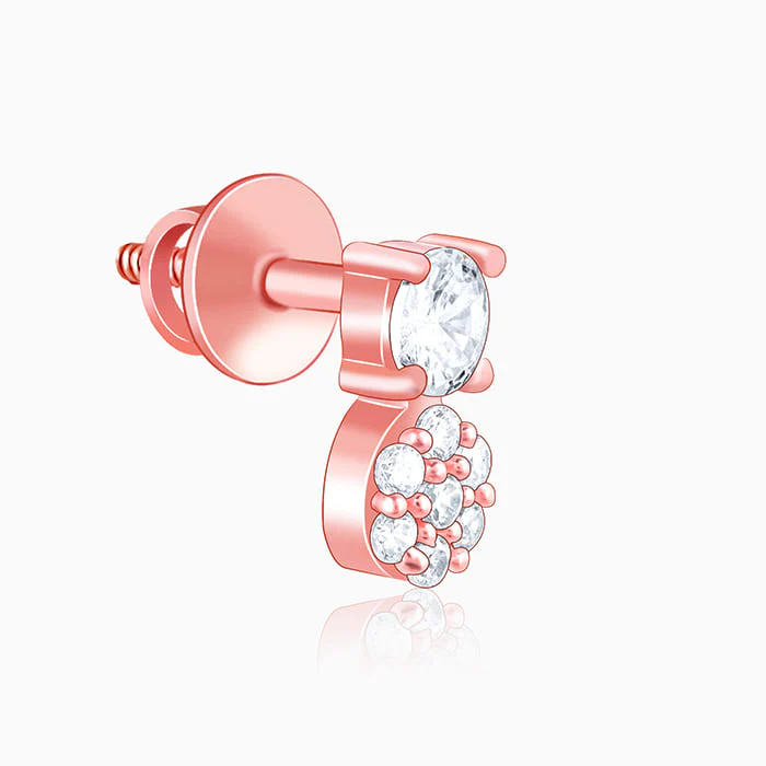 Rose Gold Zirconia Elegance Earrings - Image 4