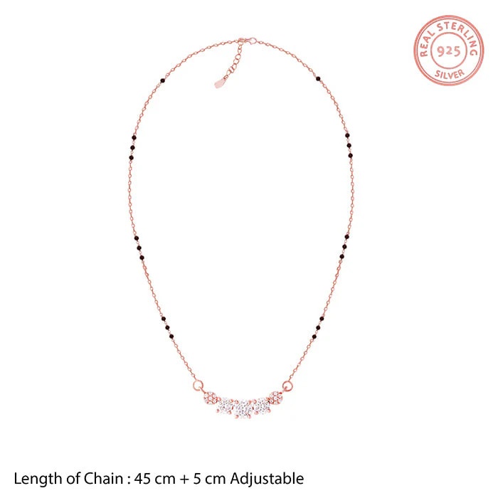 Rose Gold Zirconia Elegance Mangalsutra Set - Image 8