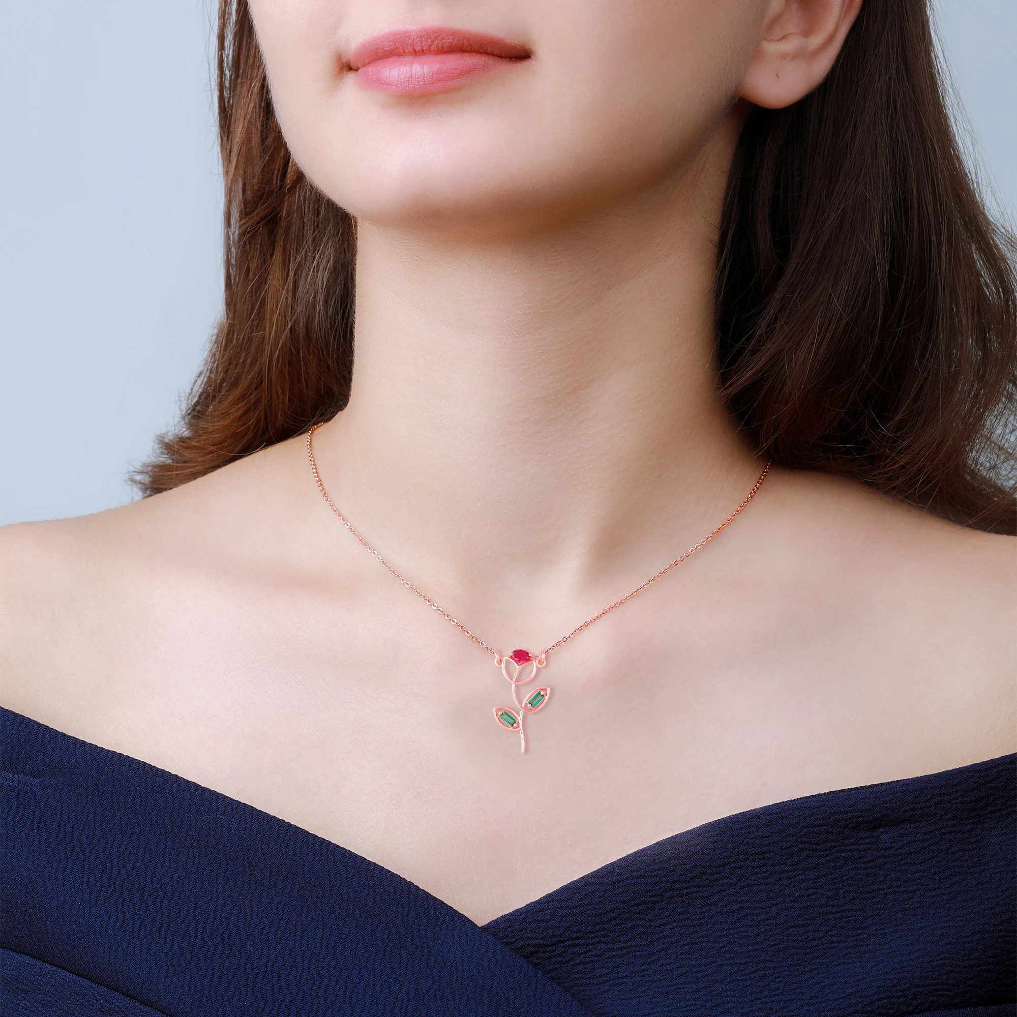 Rose Gold Classic Rose Necklace - Image 2