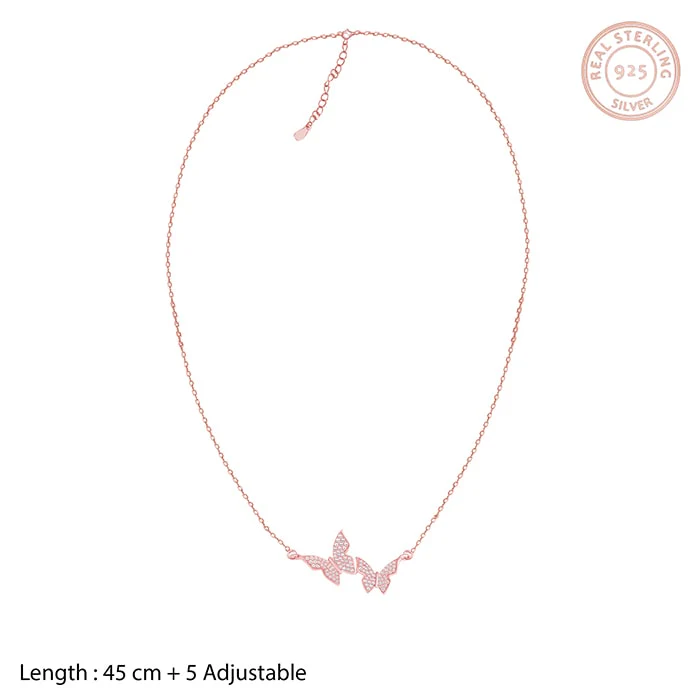 Rose Gold Wavering Wings Necklace - Image 5