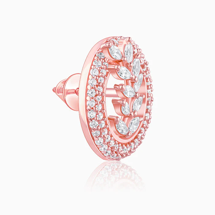 Rose Gold Lush Leaf Earrings - Image 4