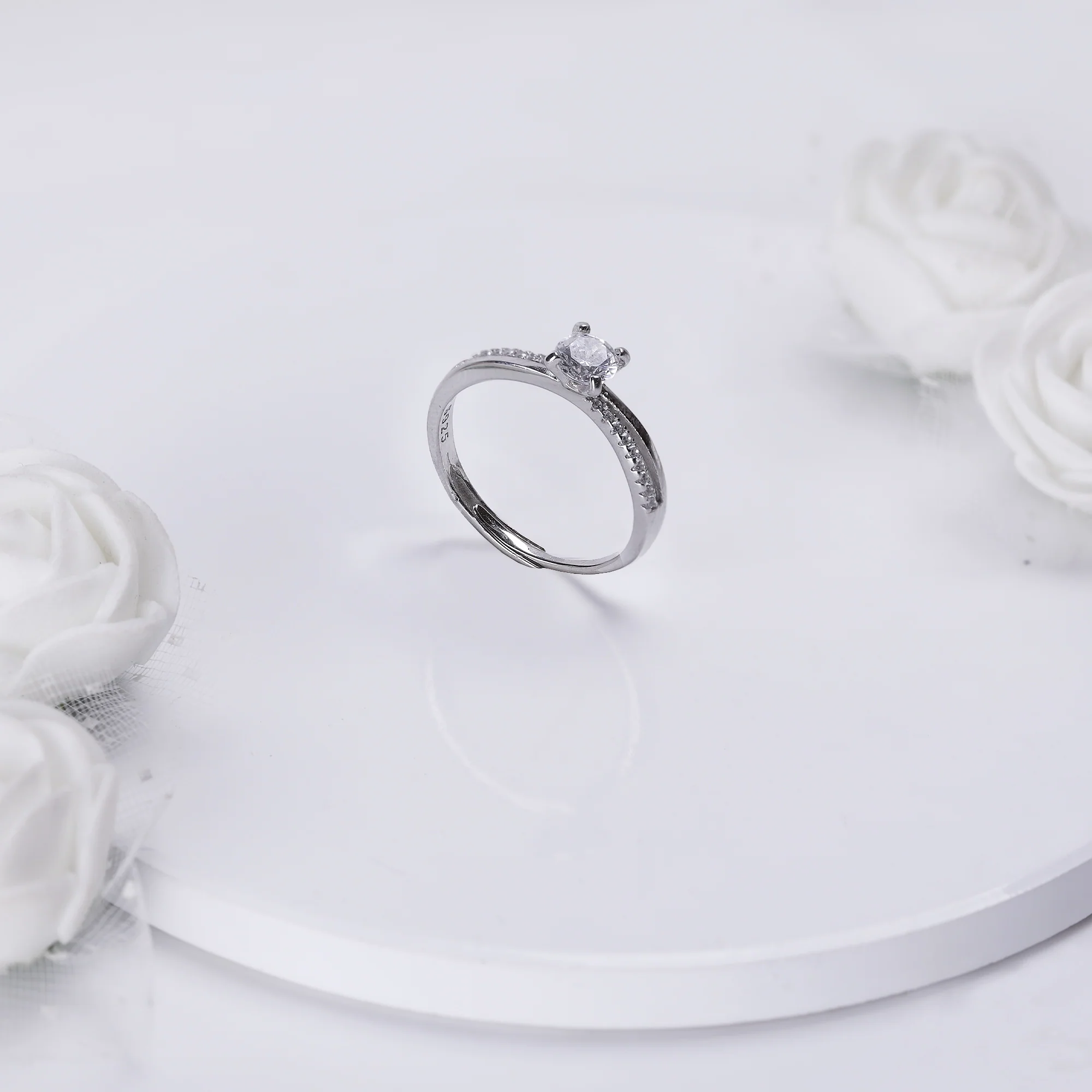 Silver Zircon Vintage Ring Set - Image 2