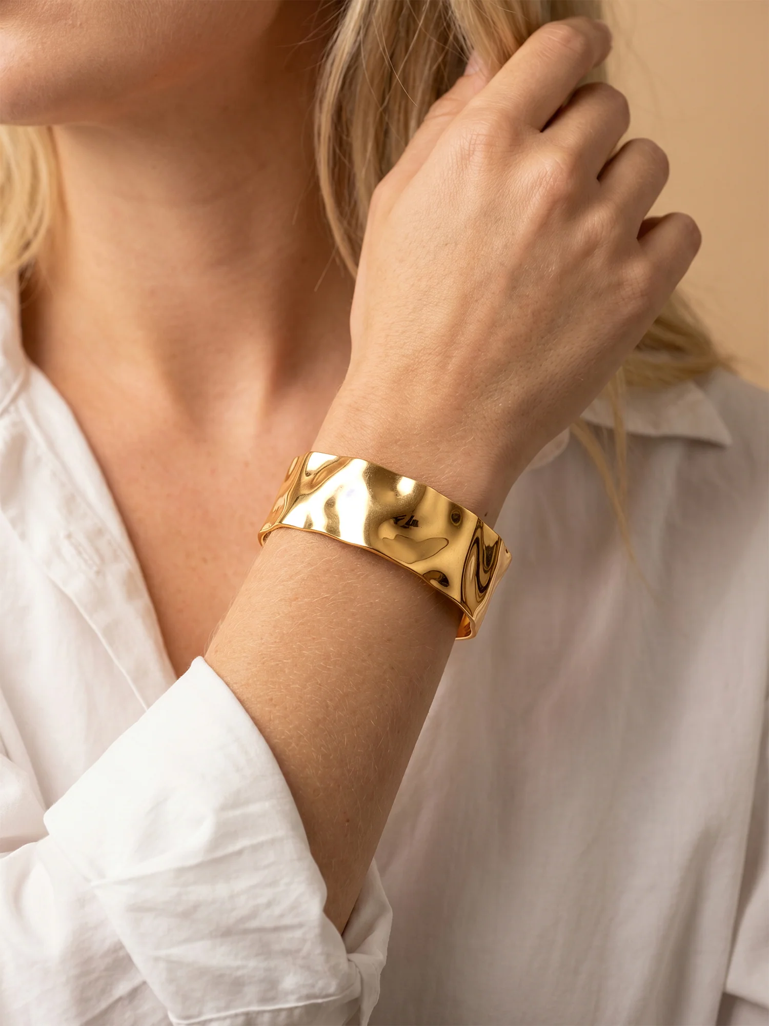 Sharp Energy Gold Plated Cuff Bracelet - Image 3