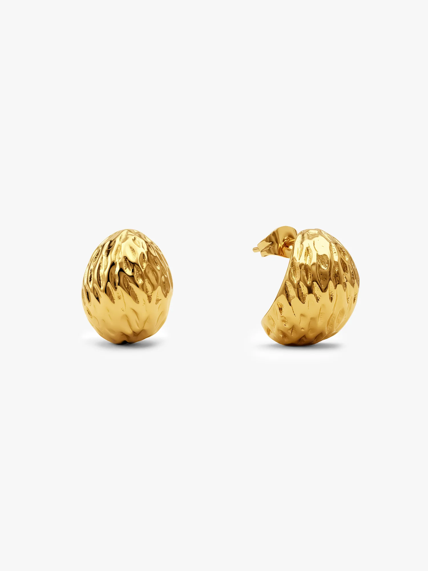 Shell Core Gold Plated J Stud Earrings - Image 4