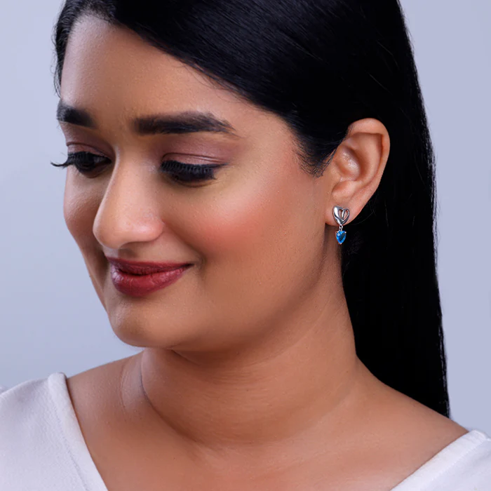 Silver Adore Love Earrings - Image 3