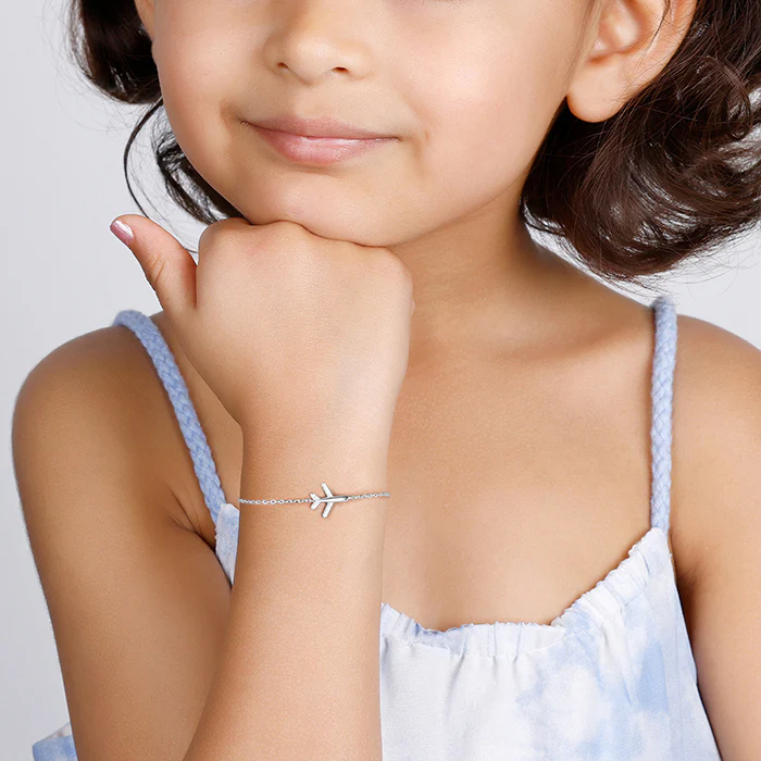 Silver Aeroplane Kids Bracelet (0-18 months) - Image 3