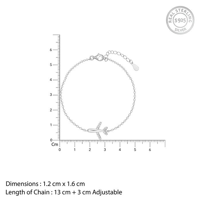 Silver Aeroplane Kids Bracelet (0-18 months) - Image 4