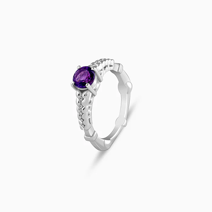 Silver Amethyst Crown Ring - Image 4