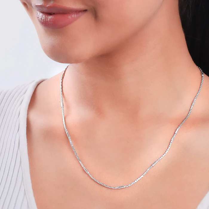 Silver Anchor with Bar Design Chain - Image 3