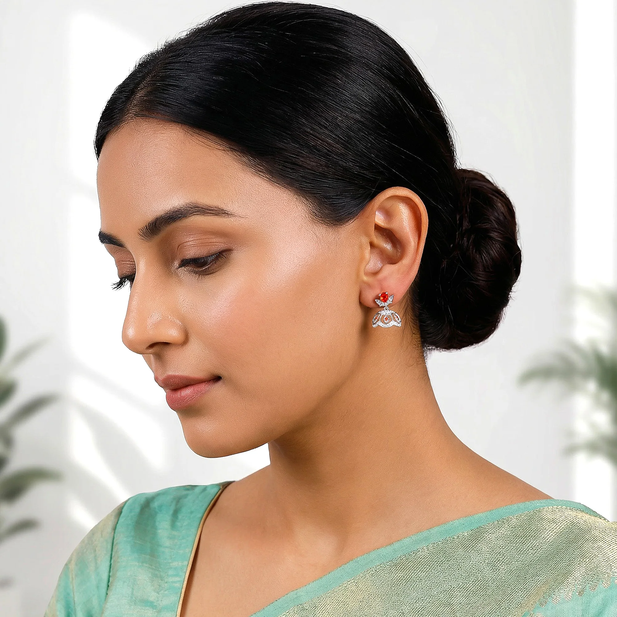 Silver Aphrodite Jhumki - Image 3