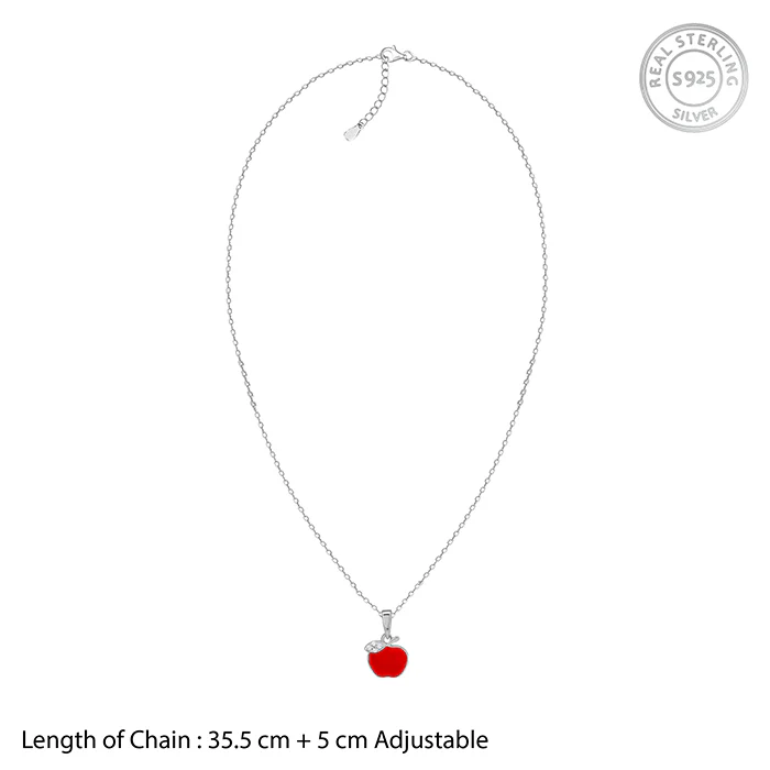 Silver Apple Kids Pendant With Link Chain - Image 6