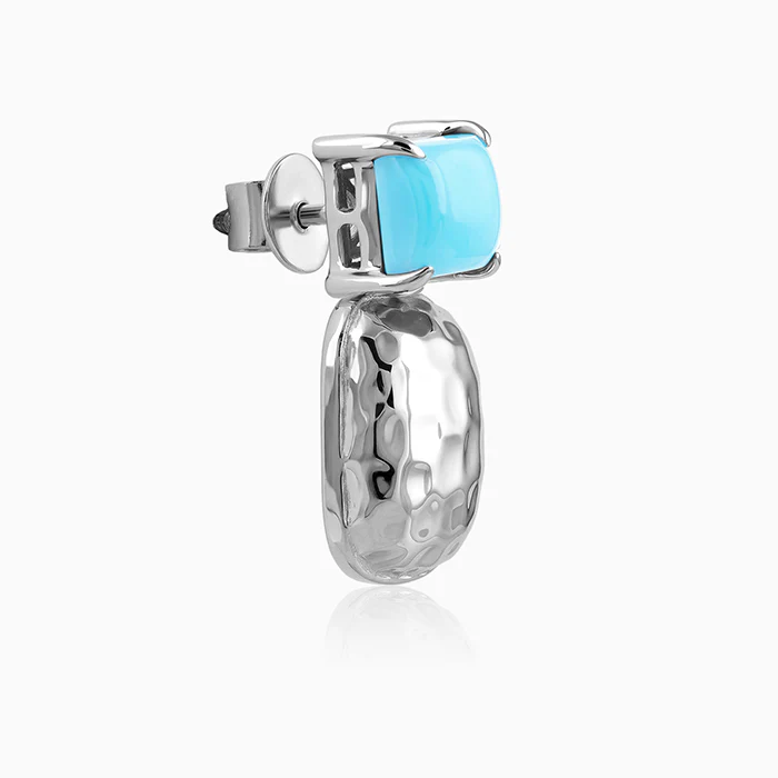 Silver Arbor Hammered Drop Earrings - Image 4