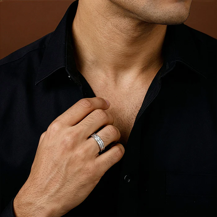 Silver Architect Band For Him - Image 3