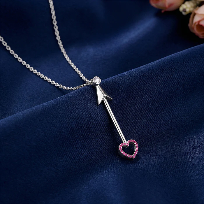 Silver Arrow of Love Necklace - Image 2