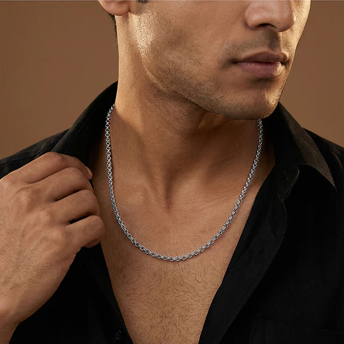 Silver Atlas Chain for Him - Image 3