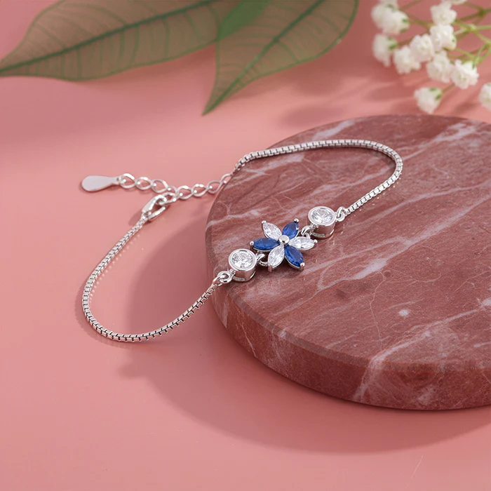 Silver Azure Bloom Bracelet - Image 2