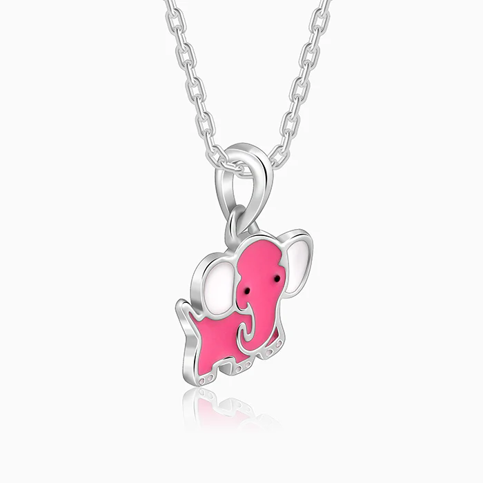 Silver Baby Elephant Kids Pendant with Link Chain - Image 4