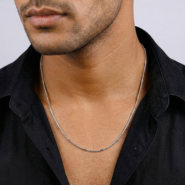 Silver Bar Anchor Chain For Him - Image 3