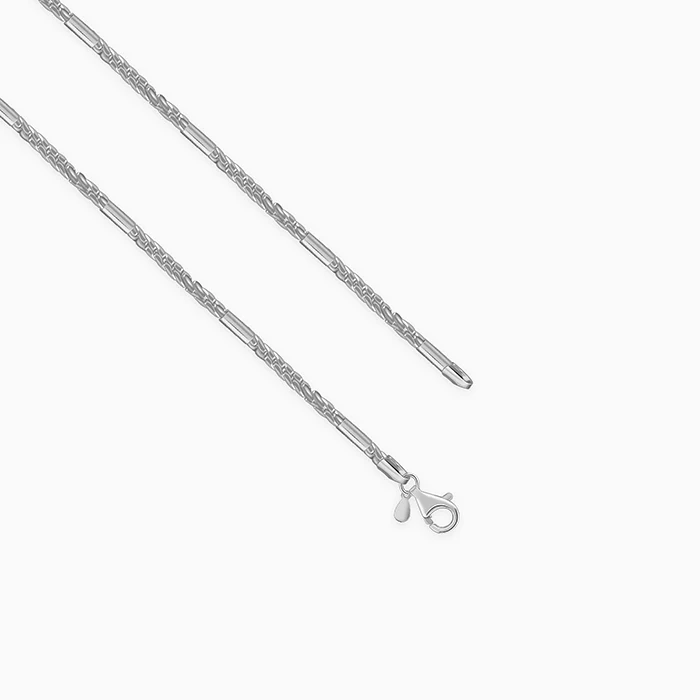 Silver Bar Anchor Chain For Him - Image 4