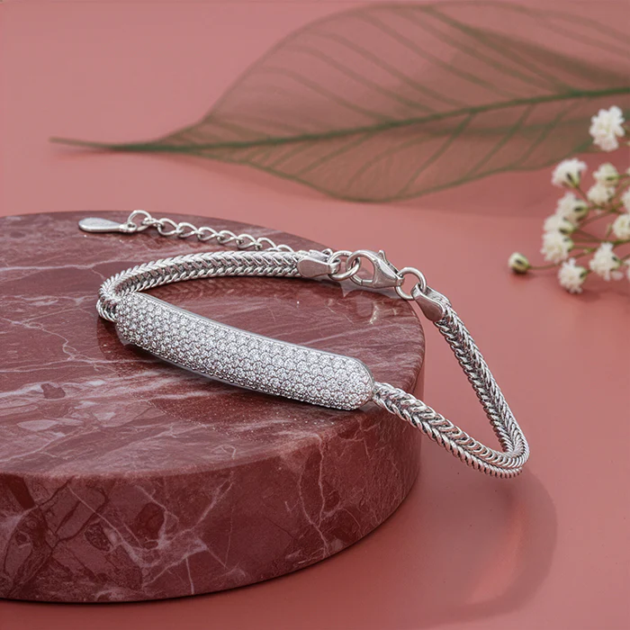 Silver Bar of Light Bracelet - Image 2