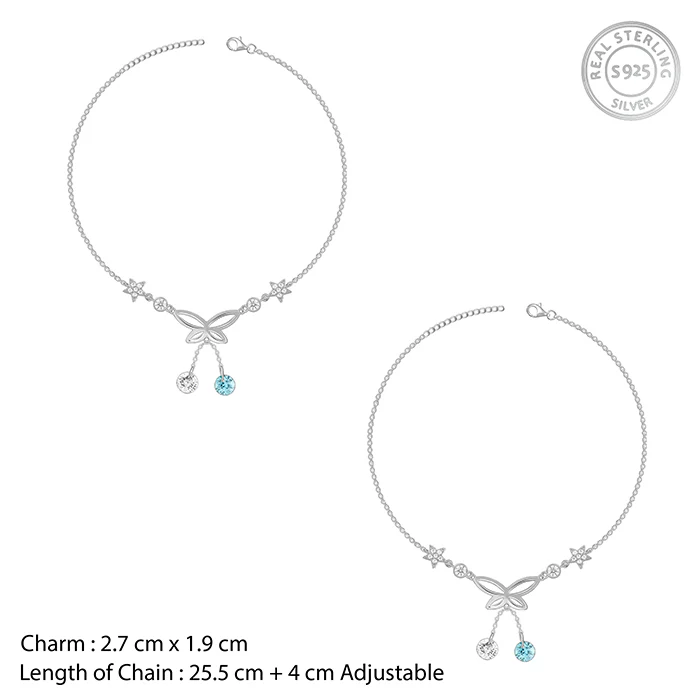 Silver Be A Butterfly Anklet - Image 4