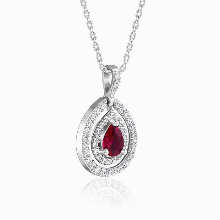 Silver Beauty Drop Pendant With Link Chain - Image 4