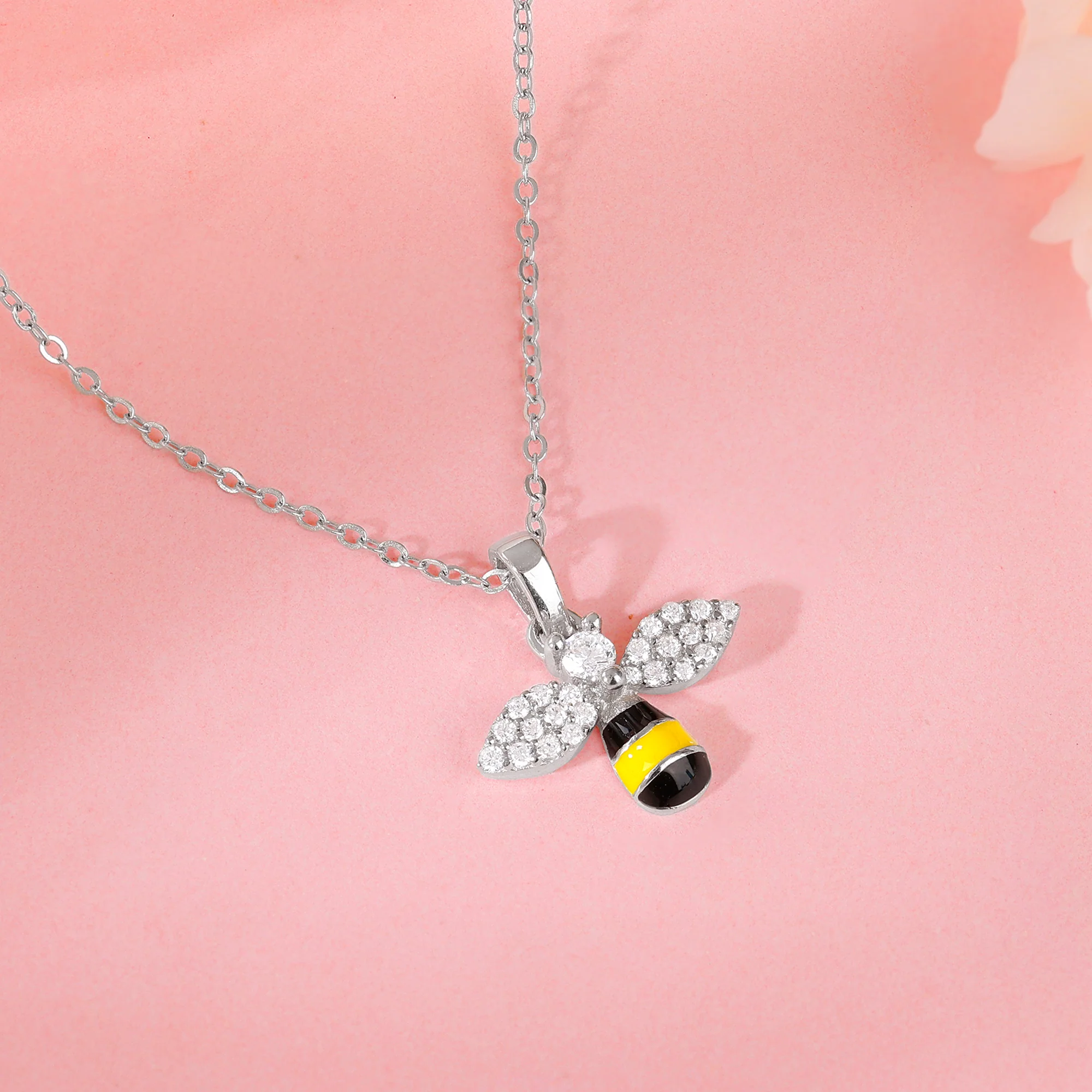 Silver Bee Kids Pendant With Link Chain - Image 2