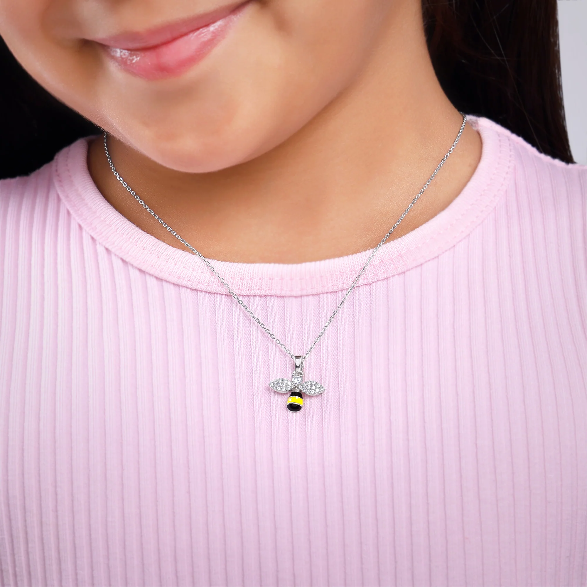 Silver Bee Kids Pendant With Link Chain - Image 3