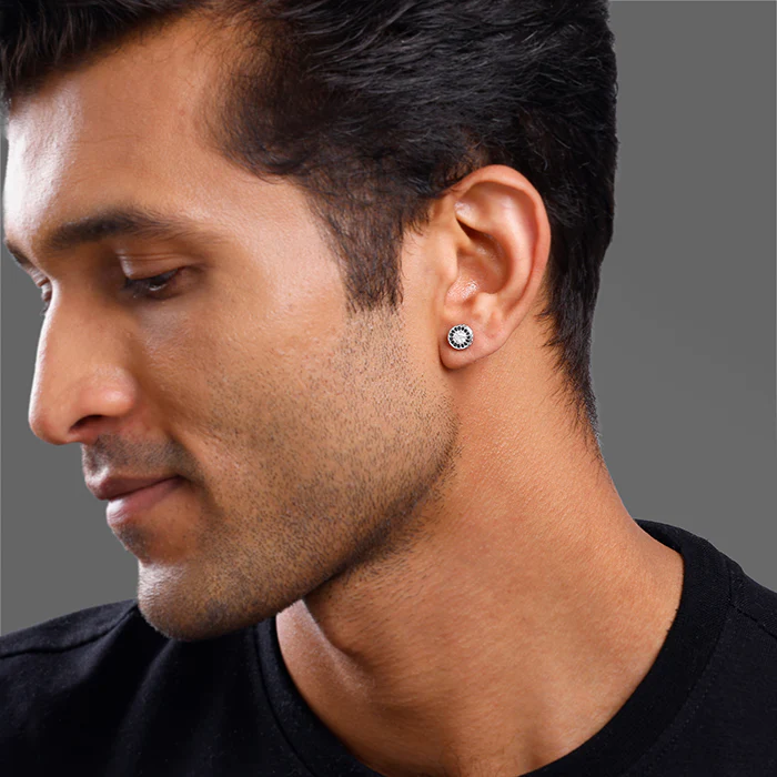 Silver Black Ice Stud For Him - Image 4