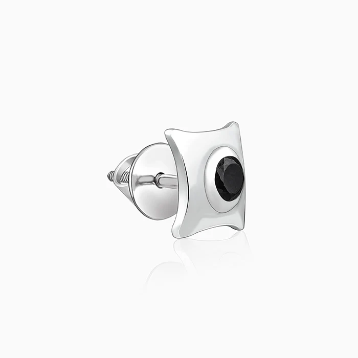 Silver Black Starburst Stud For Him - Image 5