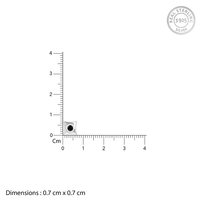 Silver Black Starburst Stud For Him - Image 6