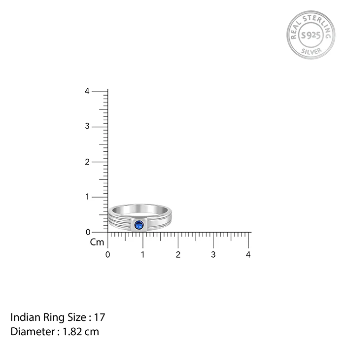 Silver Blue Horizon Ring For Him - Image 5
