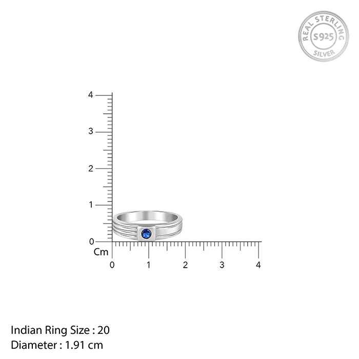 Silver Blue Horizon Ring For Him - Image 6