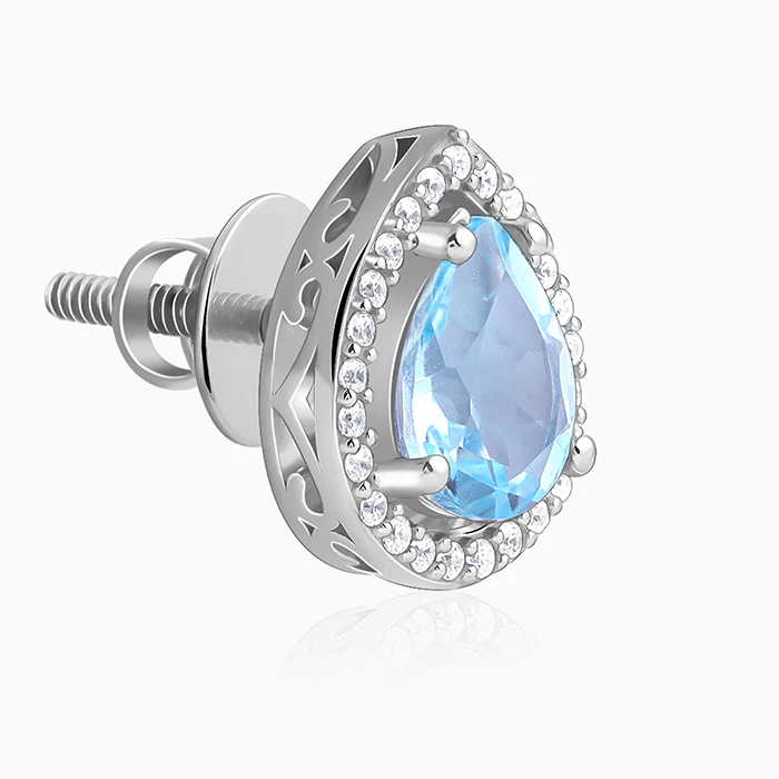 Silver Blue Topaz Studs - Image 4