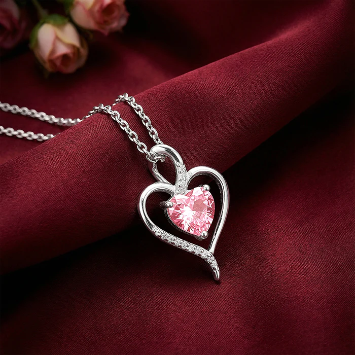 Silver Blush Embrace Pendant With Link Chain - Image 2