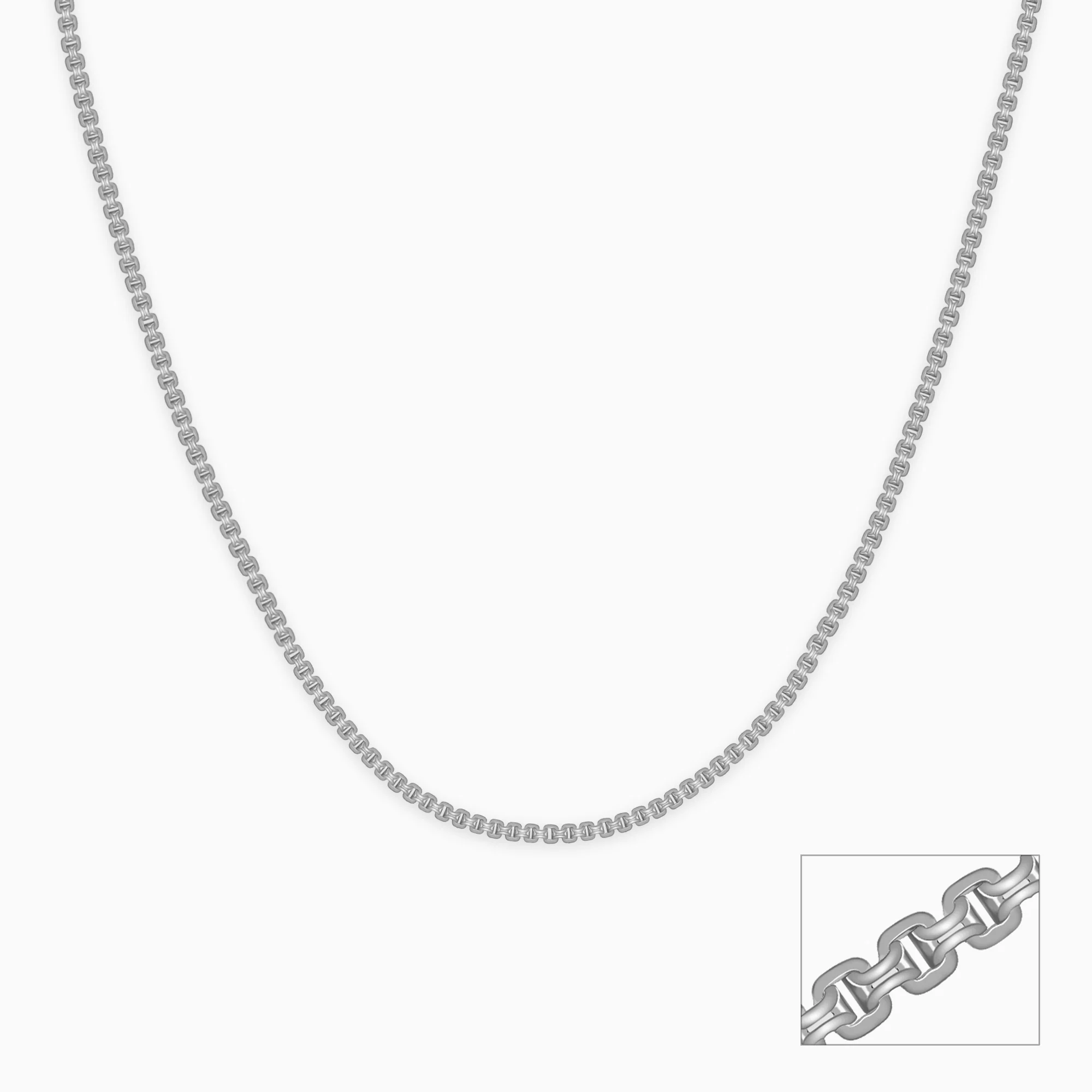 Silver Box Rolo Chain For Him - Image 3