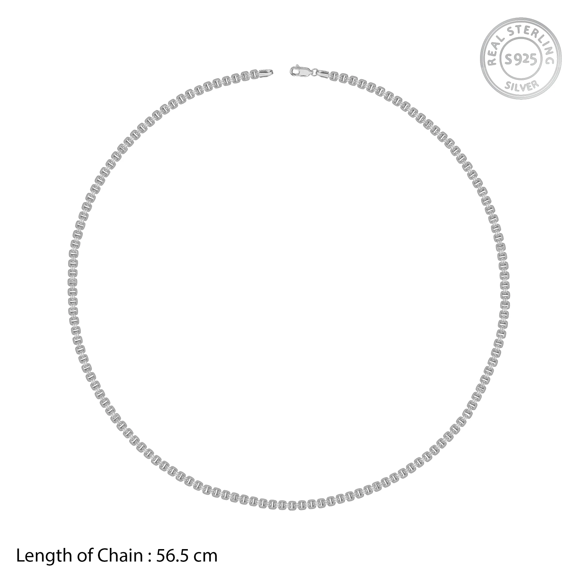 Silver Box Rolo Chain For Him - Image 5