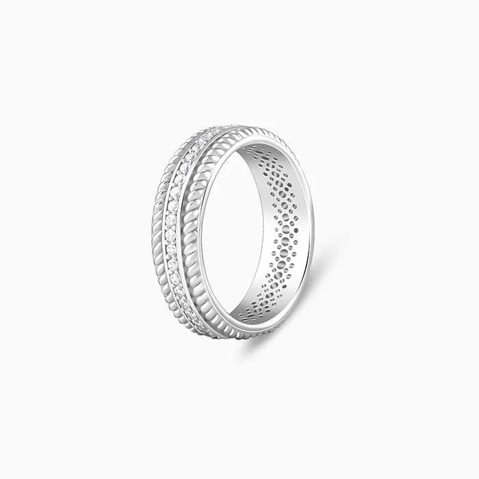 Silver Braided Border Ring For Him - Image 4