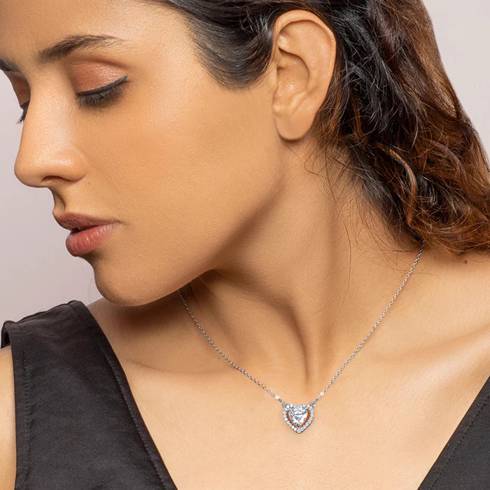 Silver Fall in Love Necklace - Image 2