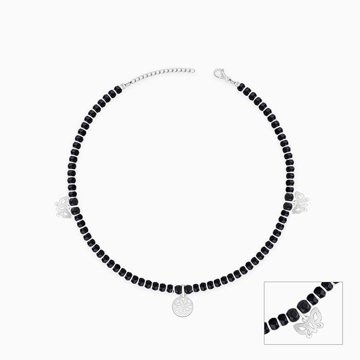Silver Butterfly Charm Anklet - Image 3