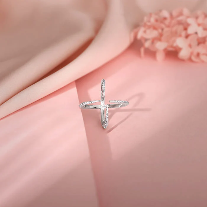 Silver Celestial Cocktail Ring - Image 2