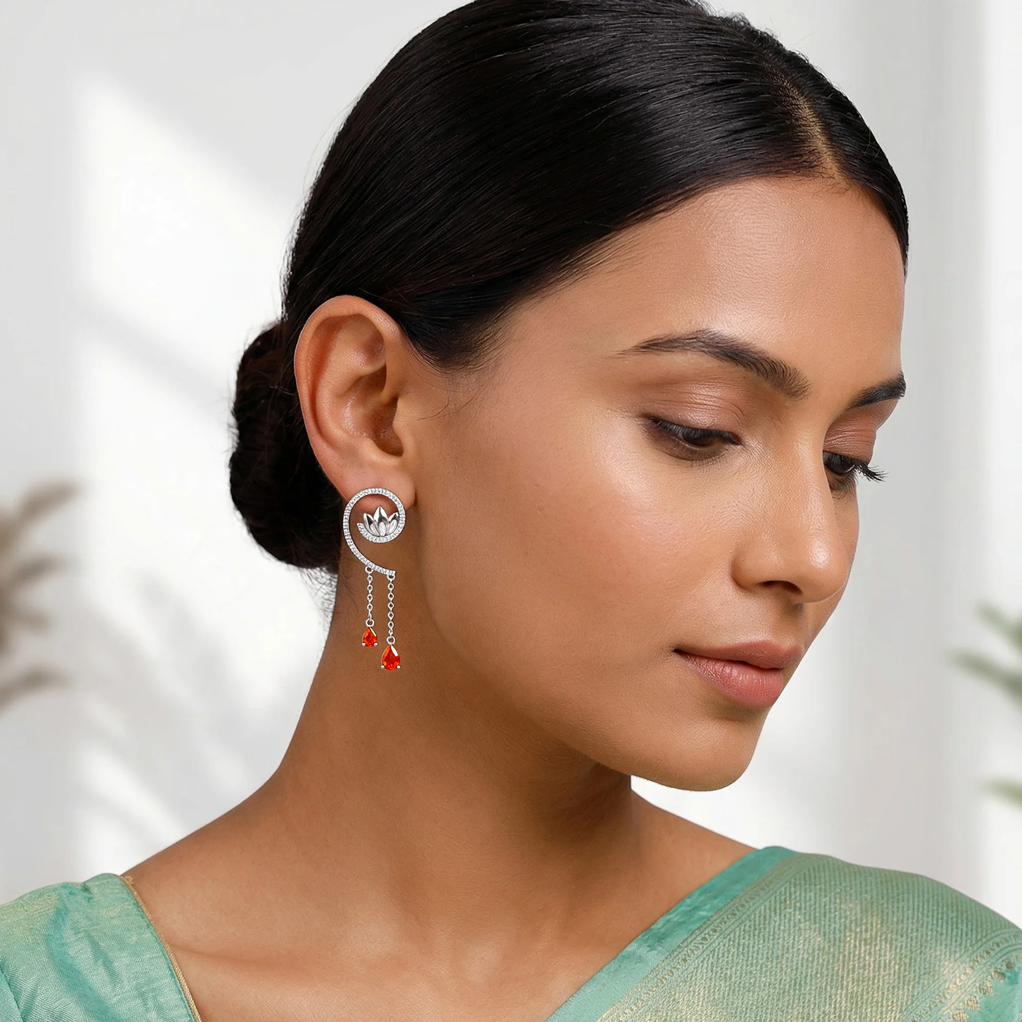 Silver Chang’e Dangler Earrings - Image 3
