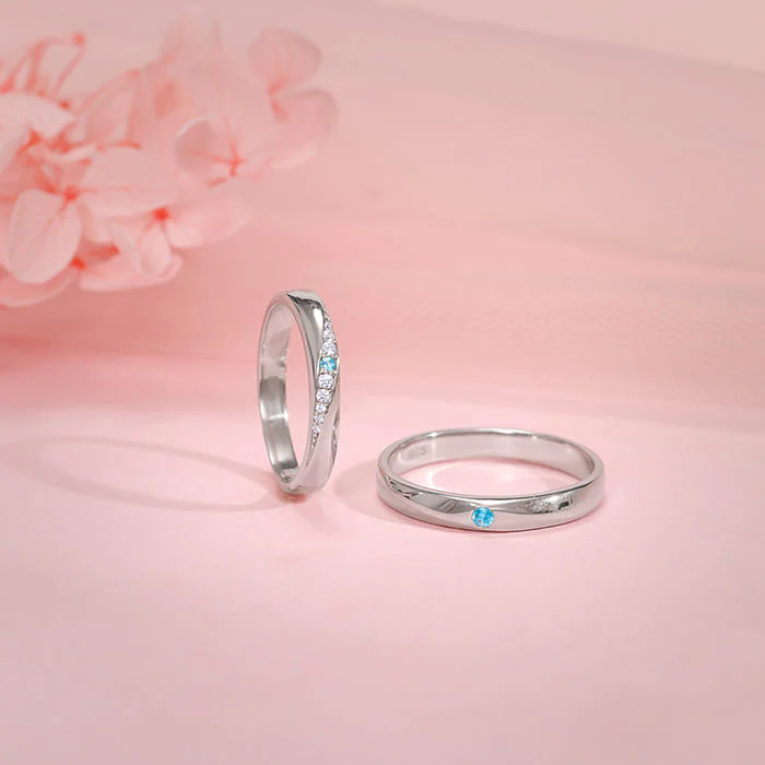 Silver Cherish Couple Bands - Image 2