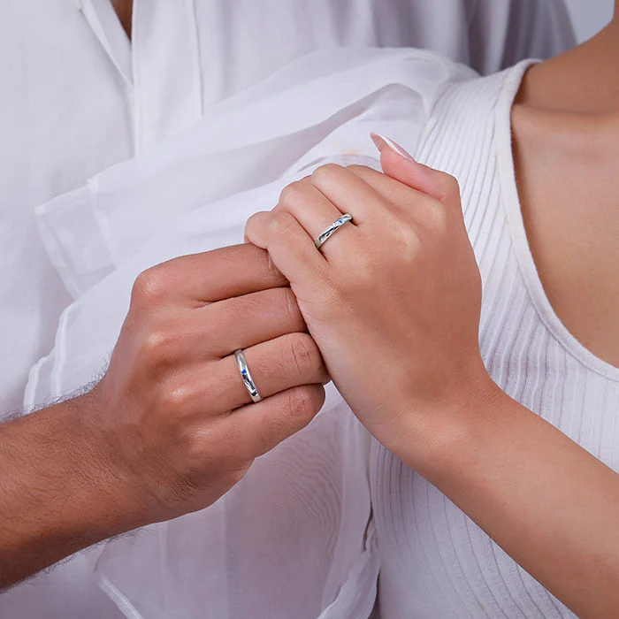 Silver Cherish Couple Bands - Image 3