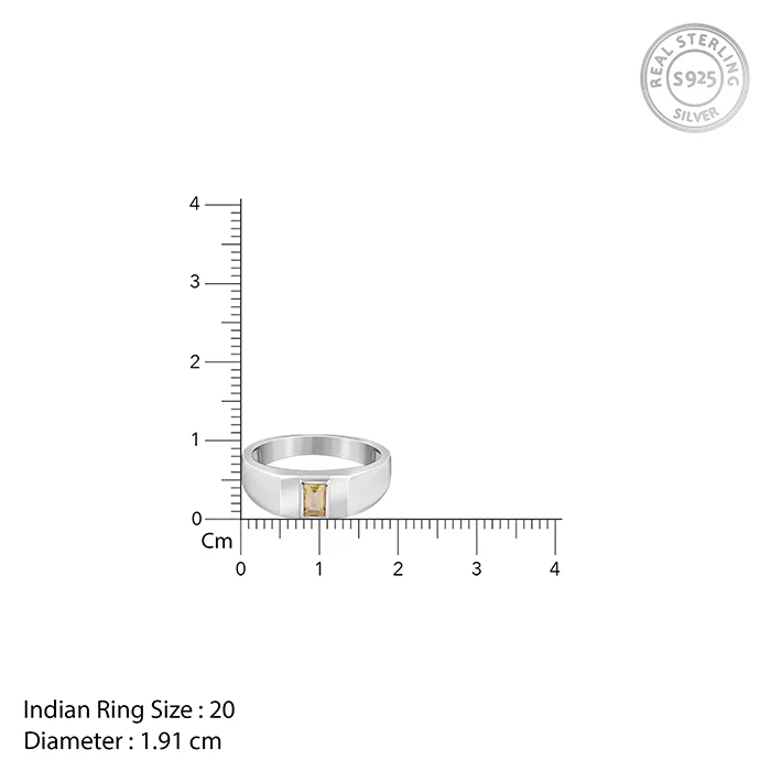 Silver Citrine Blaze Ring For Him - Image 5