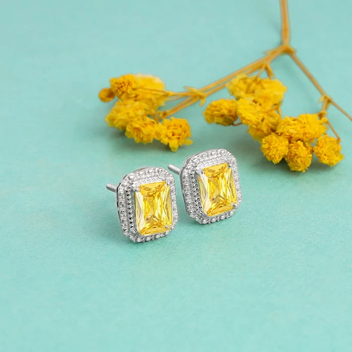 Silver Citrus Zest Sparkler Earrings - Image 2