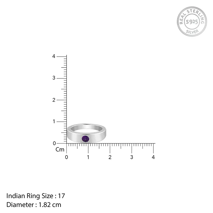 Silver Classic Amethyst Ring For Him - Image 5