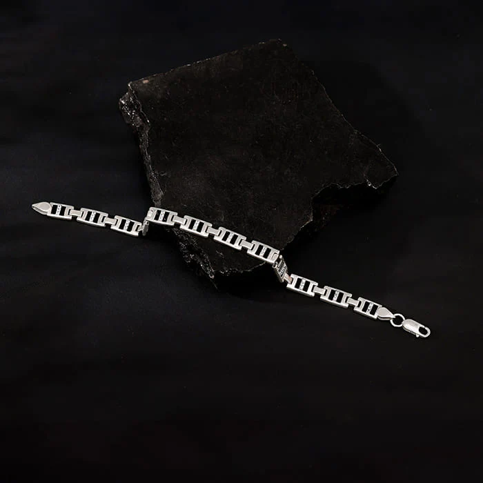 Silver Classic Bold Bracelet For Him - Image 2